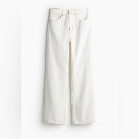 H&M Off-White Wide Leg Jeans - Picture 1 of 5